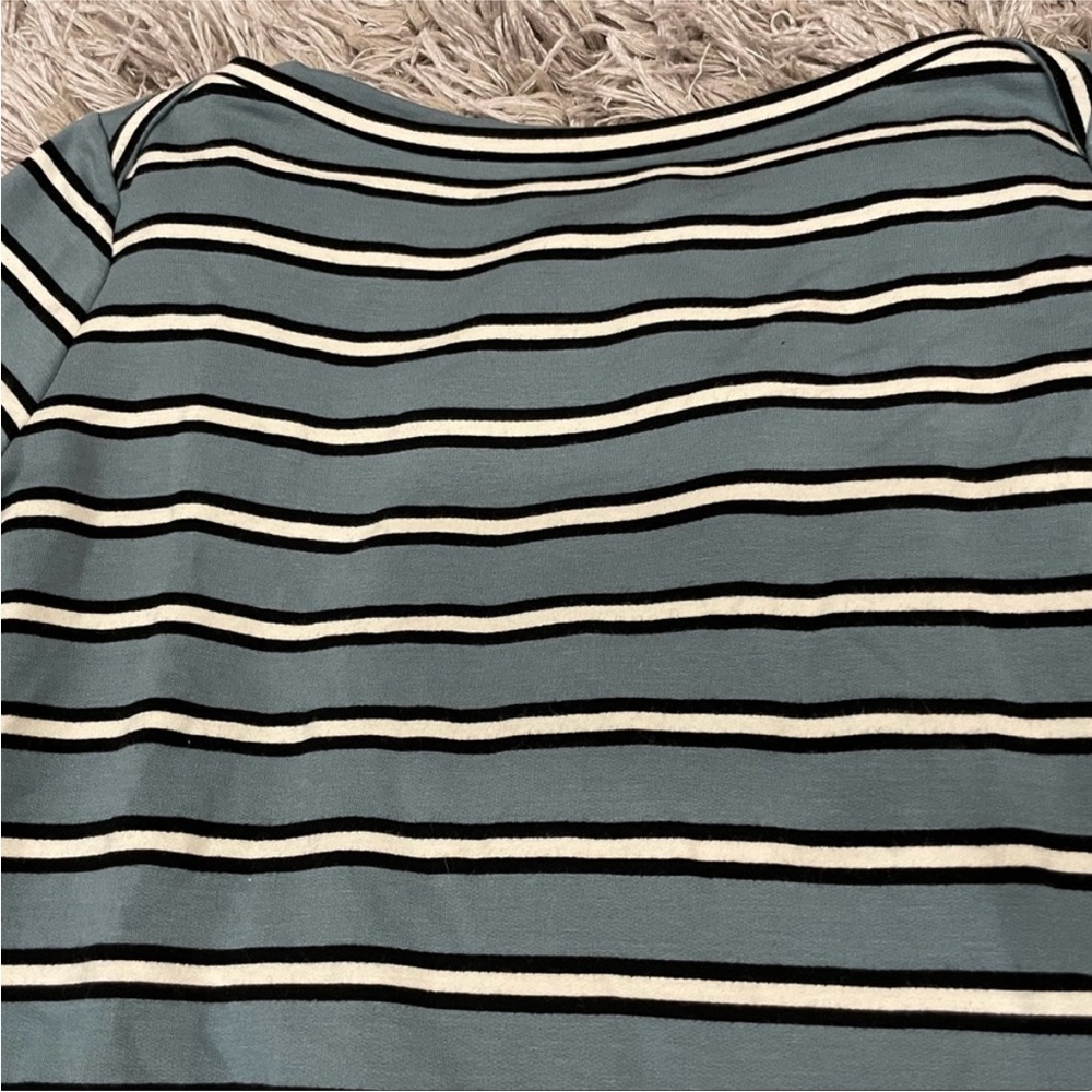Lou & Grey Blue Black Striped Dress Large L - Picture 3 of 6